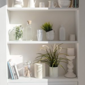 食器棚と観葉植物